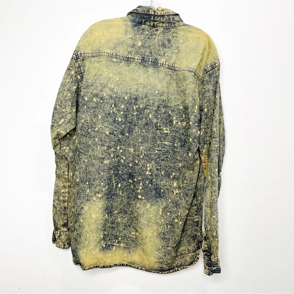 Distressed Plus Size 100% Cotton Denim Shirt Size 2XL - Picture 12 of 12